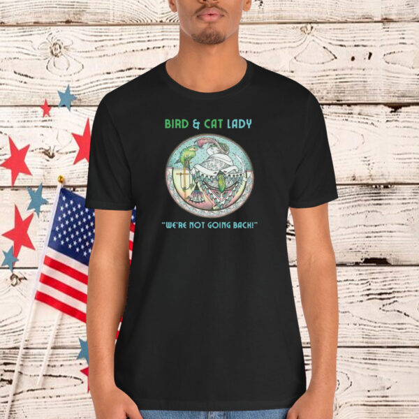 Ladies' V-Neck T-Shirt - Bird and Cat Lady , Parrot Shirt