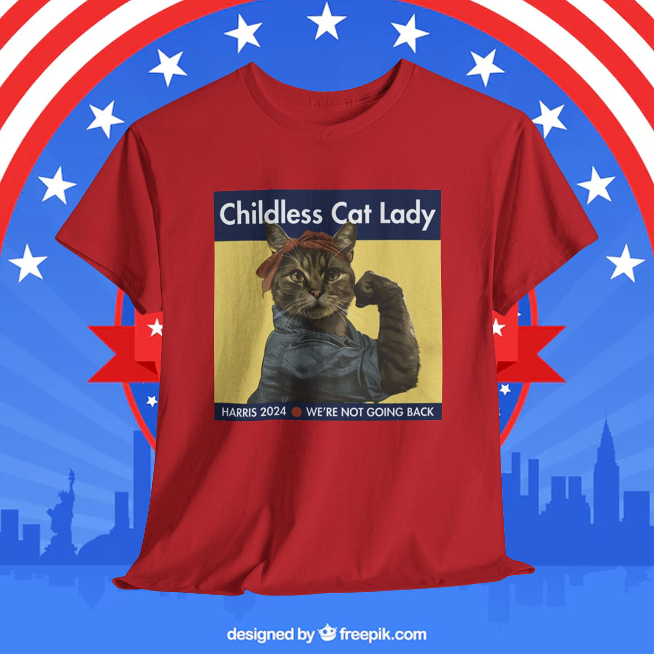 Official Childless Cat Lady Harris 2024 We’re Not Going Back Shirt