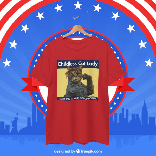 Official Childless Cat Lady Harris 2024 We’re Not Going Back Shirt