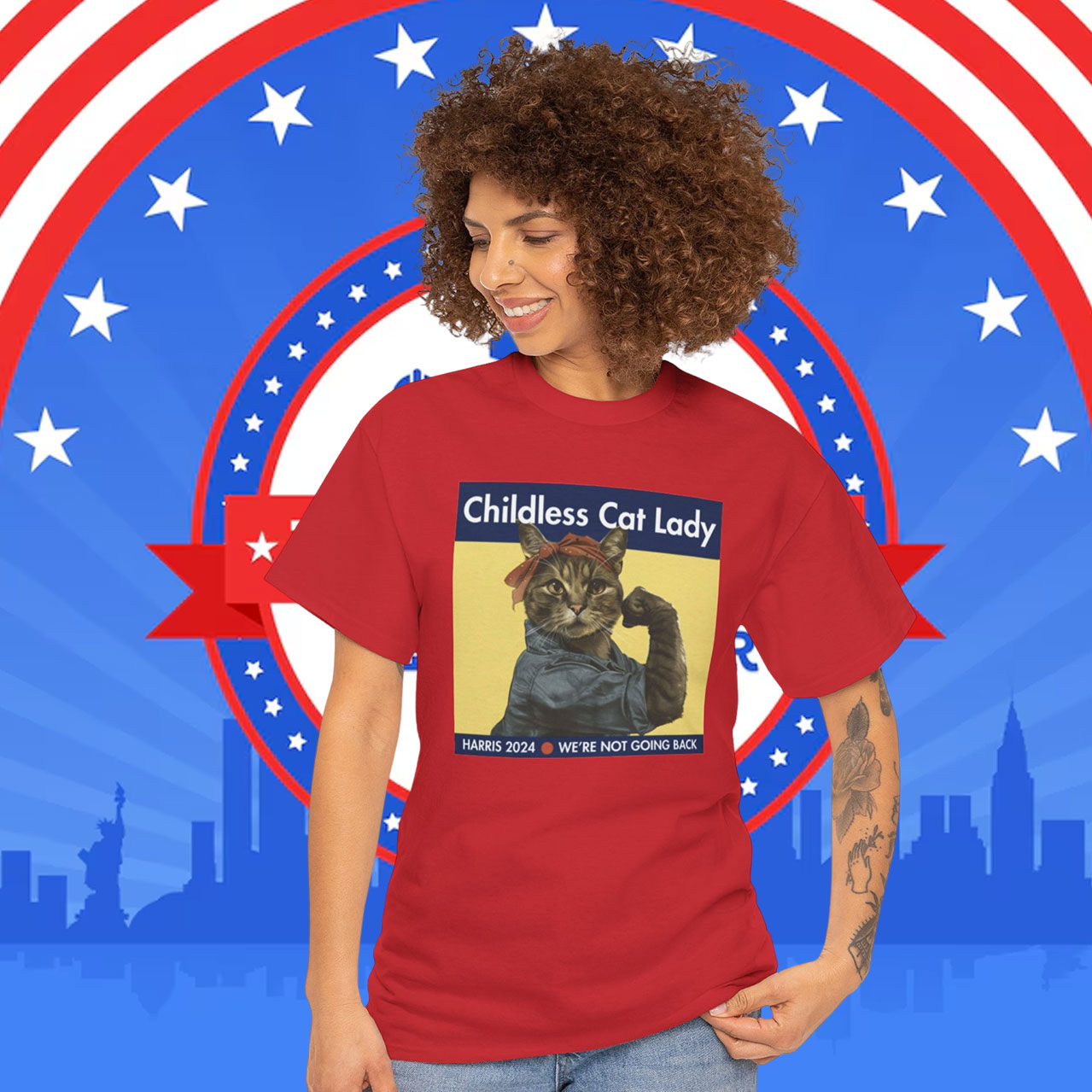 Official Childless Cat Lady Harris 2024 We’re Not Going Back Shirt