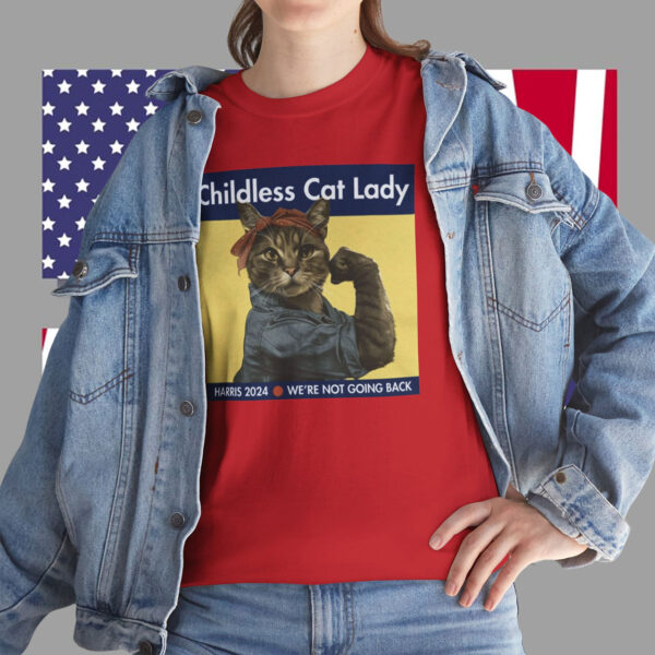 Original Childless Cat Lady Harris 2024 We're Not Going Back Shirt