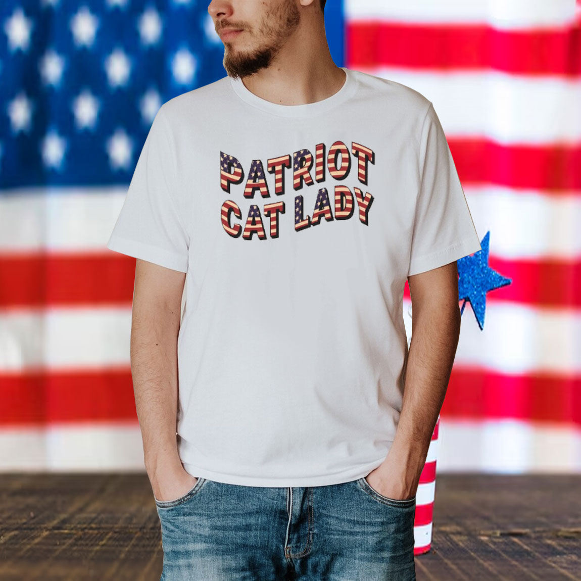 Patriot Cat Lady Stake in America Patriotic Cat Woman Comfort Colors® Shirt