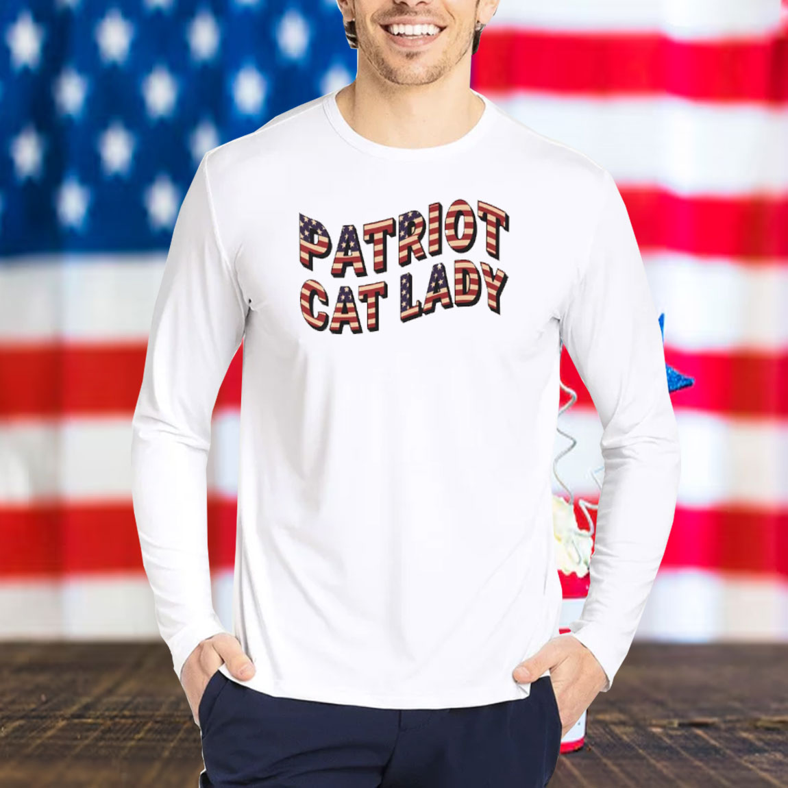 Patriot Cat Lady Stake in America Patriotic Cat Woman Comfort Colors® Shirt
