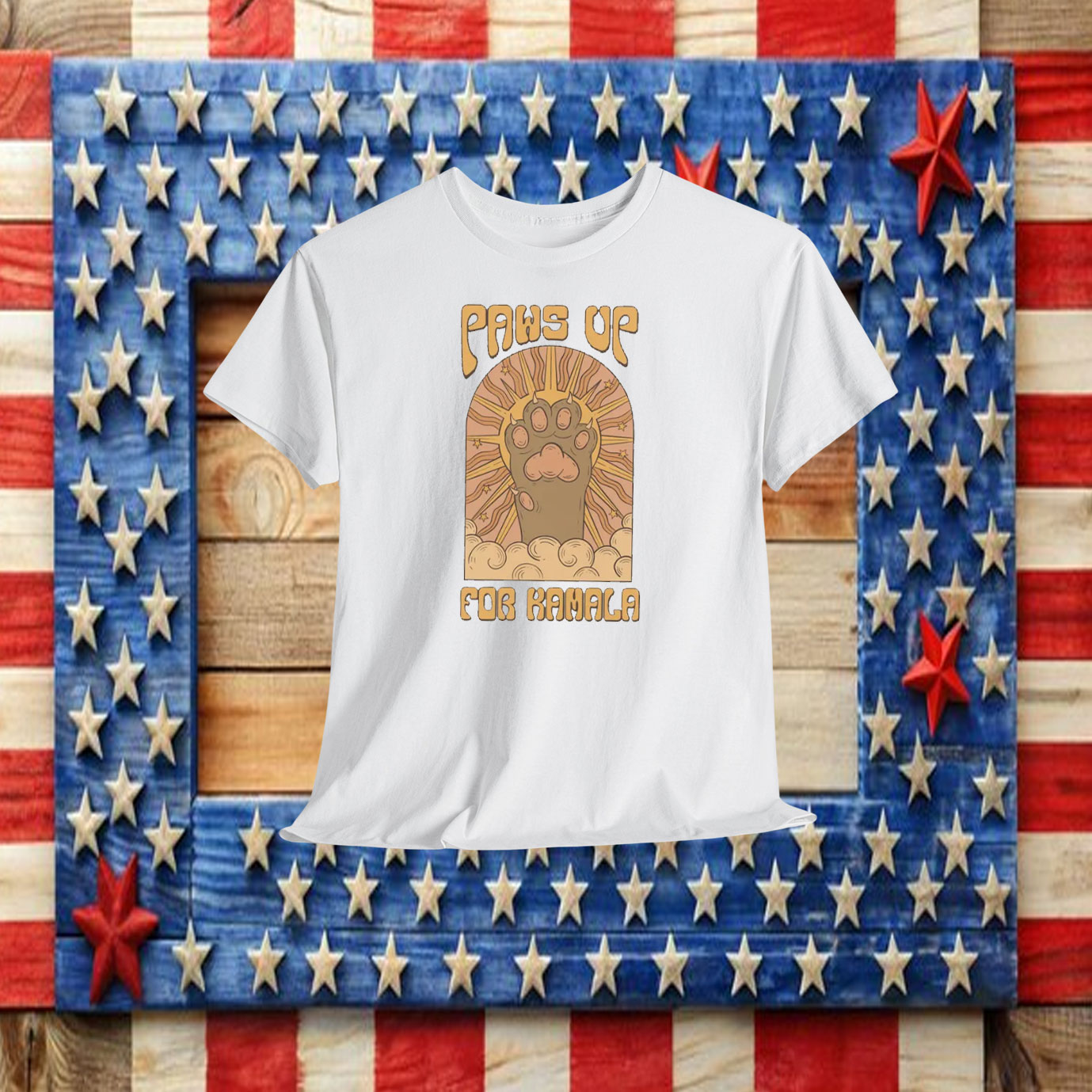 Paws Up for Kamala 2024 T-Shirt, Cat Lady Shirt