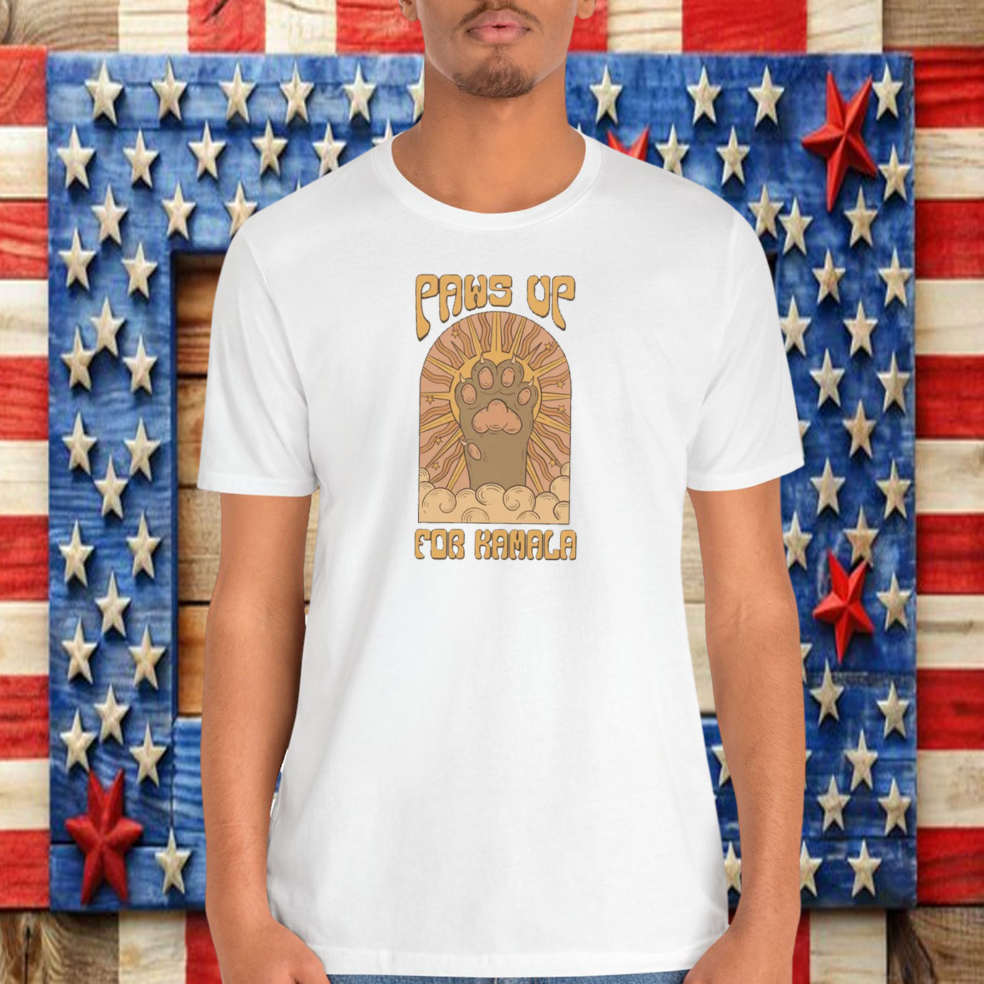 Paws Up for Kamala 2024 T-Shirt, Cat Lady Shirt