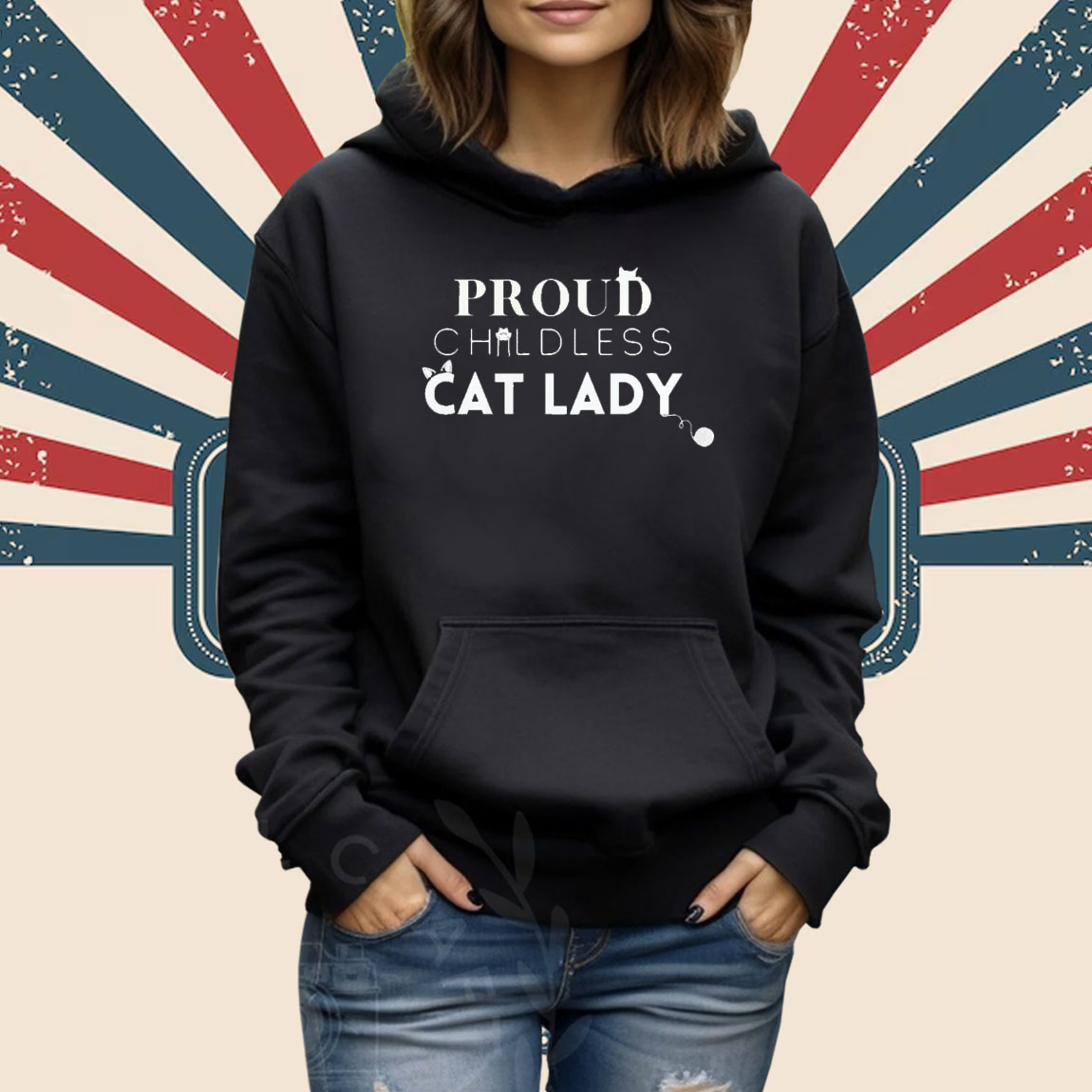 Proud Childless Cat Lady Sweatshirt Kamala Harris 2024 Shirt