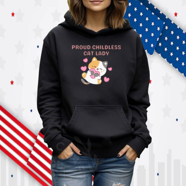 Proud Childless Cat Lady Tee T Shirt, Proud Cat Mom Shirt