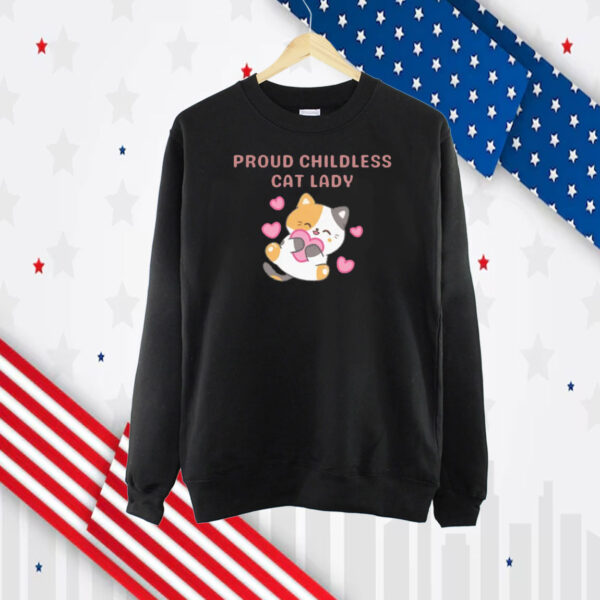 Proud Childless Cat Lady Tee T Shirt, Proud Cat Mom Shirt