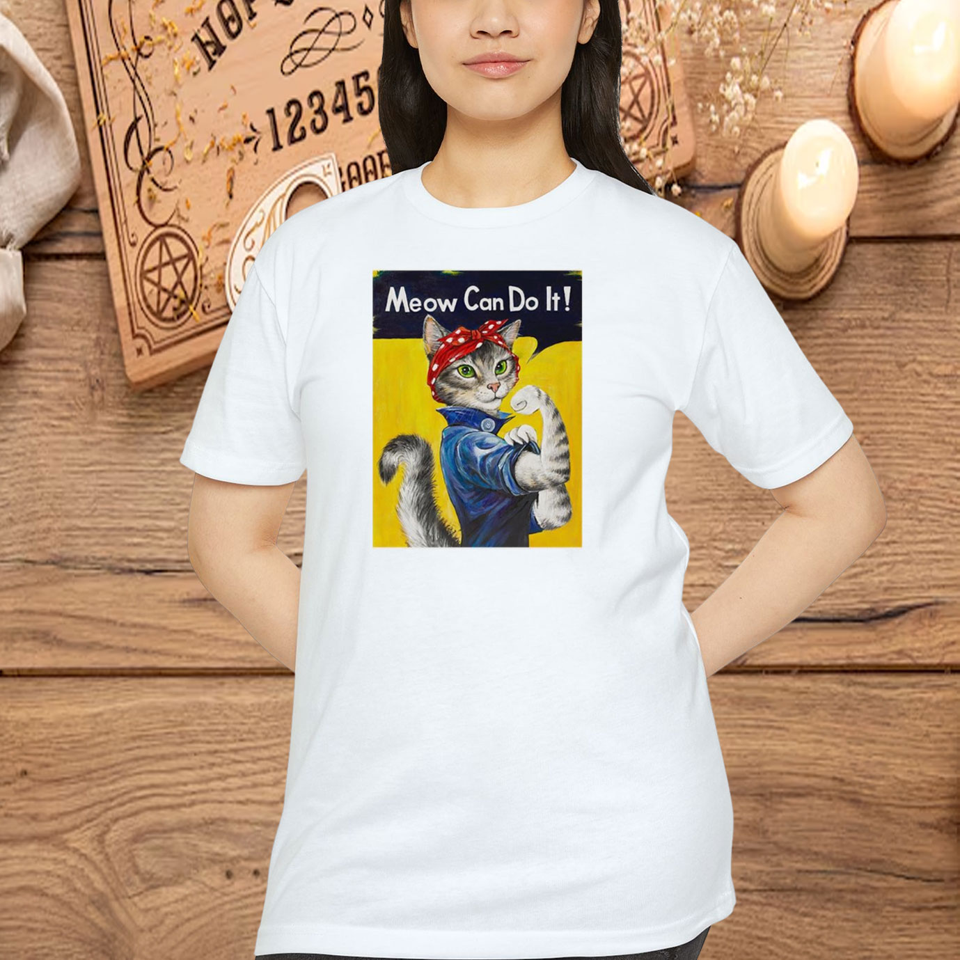 Rosie The Riveter Meow Can Do It Shirt
