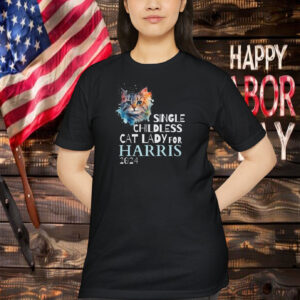 Single childless cat lady for Harris, Harris 2024, Cat woman Shirt
