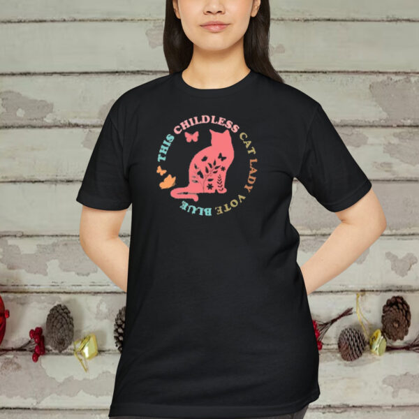 This Childless Cat Lady Vote Blue Shirt, In My Proud Childless Cat Lady Era Shirt