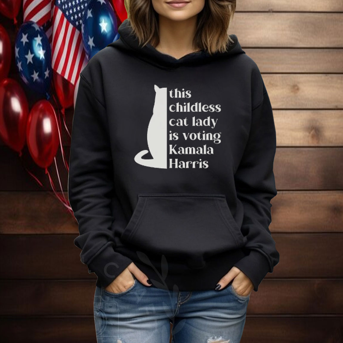 This Childless Cat Lady is Voting Kamala Harris Shirt, Cat Ladies For Kamala 2024 Shirt