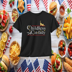 2024 Childless Cat Lady T-Shirt, Cat Ladies for Kamala Shirt