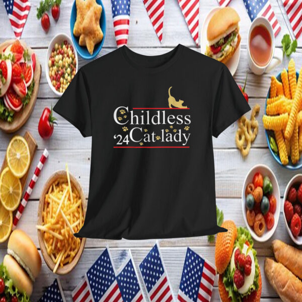 2024 Childless Cat Lady T-Shirt, Cat Ladies for Kamala Shirt