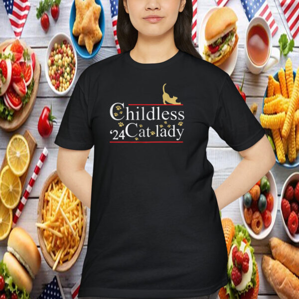 2024 Childless Cat Lady T-Shirt, Cat Ladies for Kamala Shirt