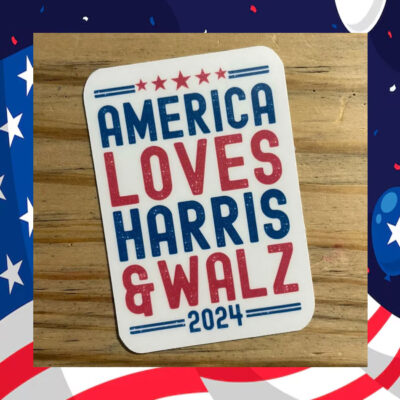 America Votes Harris & Walz 2024 Sticker
