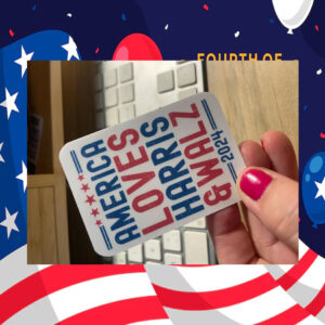 America Votes Harris & Walz 2024 Sticker