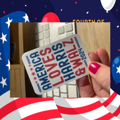 America Votes Harris & Walz 2024 Sticker