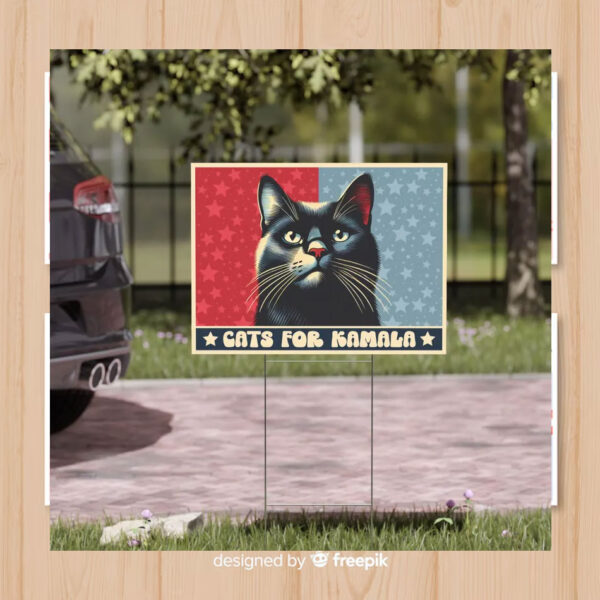 Black Cats For Kamala Yard Sign