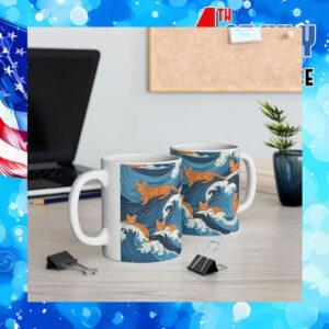 Blue Wave With Cats Kamala Harris Mug