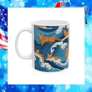 Blue Wave With Cats Kamala Harris Mug