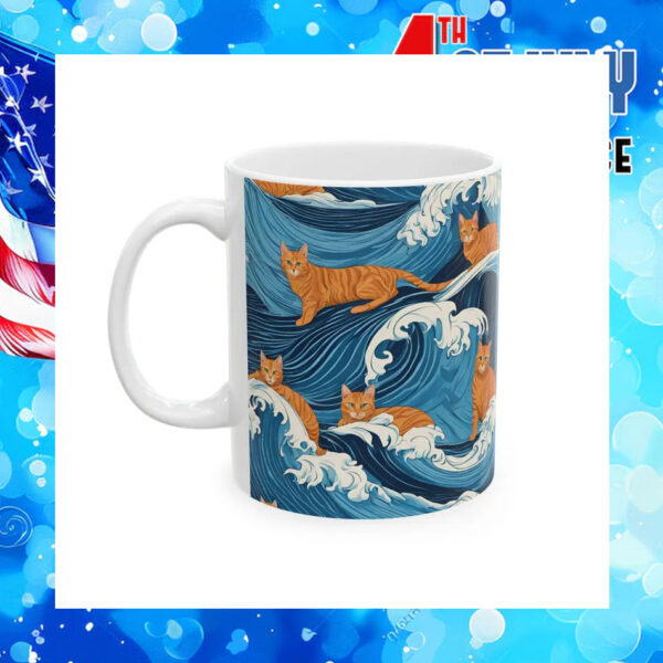Blue Wave With Cats Kamala Harris Mug