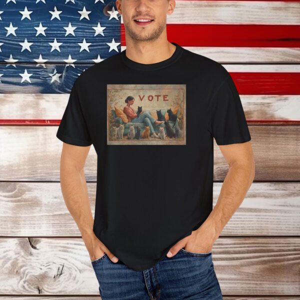 CAT LADY VOTE Shirt, Vote Democrat Cat T-Shirt