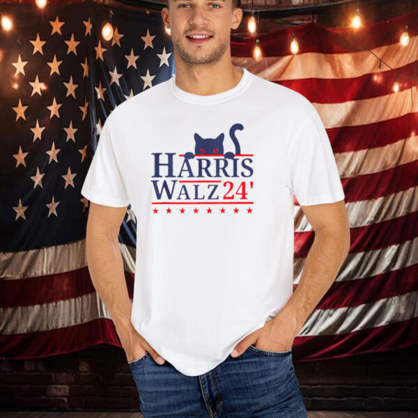 Cat Ladies Vote for Kamala Harris Walz T-Shirt
