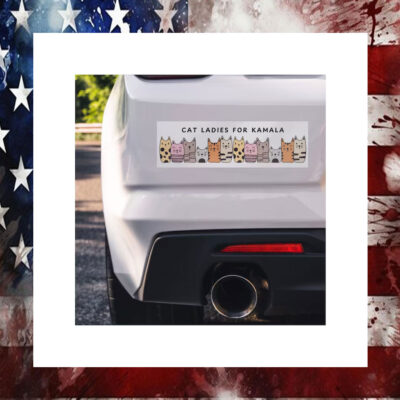 Cat Ladies for Kamala VINYL Car Bumper Sticker