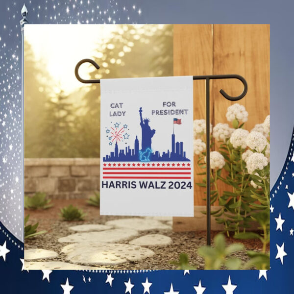 Cat Lady For President Kamala Harris Walz 2024 Flag