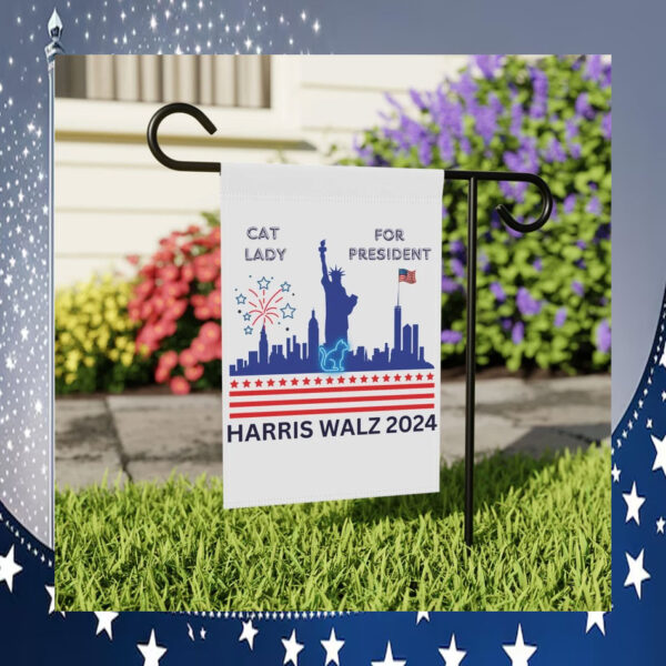 Cat Lady For President Kamala Harris Walz 2024 Flag