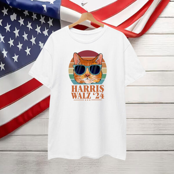 Cat Lady Harris Walz 24 Shirt, Trendy Cat T-Shirt