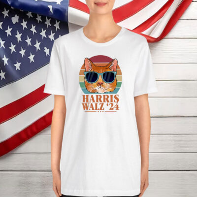 Cat Lady Harris Walz 24 Shirt, Trendy Cat T-Shirt