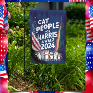 Cat People For Harris & Walz 2024 Flag