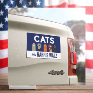 Cats For Harris Walz Car Magnet