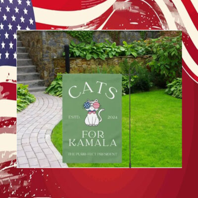 Cats For Kamala Garden Flag