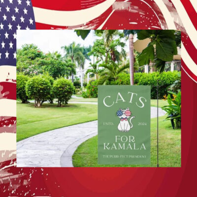 Cats For Kamala Garden Flag