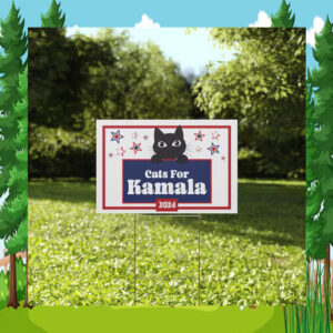 Cats For Kamala Plastic Yard Sign