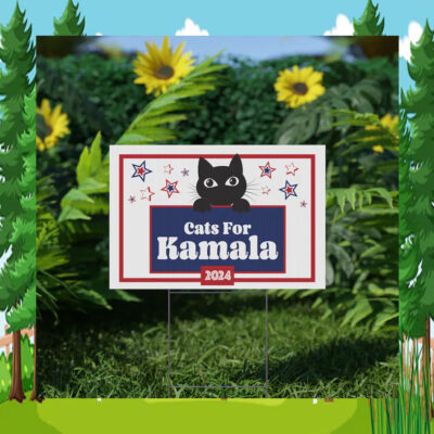Cats For Kamala Plastic Yard Sign