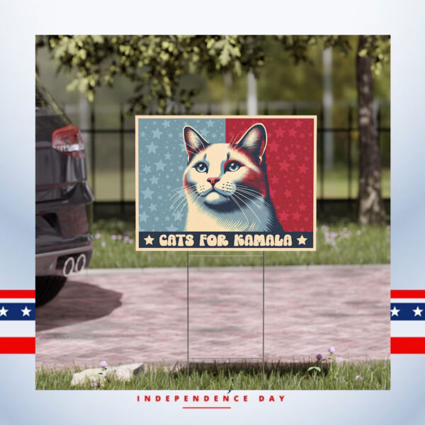 Cats For Kamala Yard Sign, Cat Ladies For Kamala Sign
