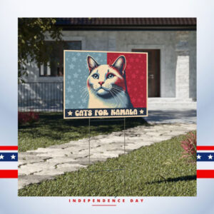 Cats For Kamala Yard Sign, Cat Ladies For Kamala Sign