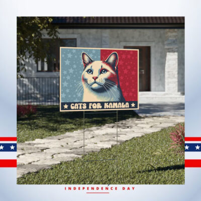 Cats For Kamala Yard Sign, Cat Ladies For Kamala Sign