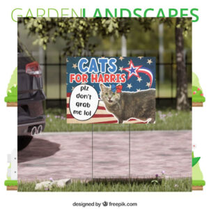 Cats for Harris Yard Sign, Kamala Harris Walz 2024 Campaign Sign