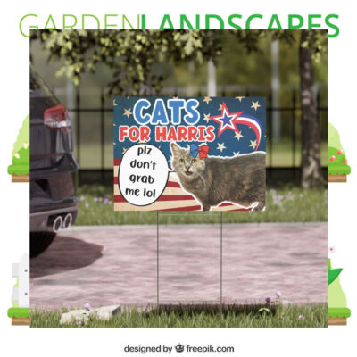 Cats for Harris Yard Sign, Kamala Harris Walz 2024 Campaign Sign