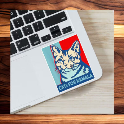 Cats for Kamala Waterproof Laptop Water Bottle Vinyl Sticker