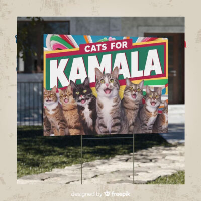Cats for Kamala Yard Sign