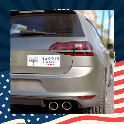 Childfree Dog Lady for Harris Walz Bumper Magnet