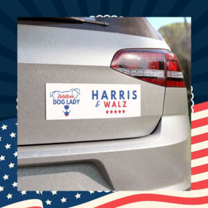 Childfree Dog Lady for Harris Walz Bumper Magnet