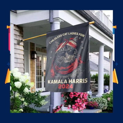 Childless Cat Ladies For Kamala Harris 2024 Flag