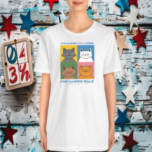 Childless Cat Ladies for Harris Walz Ringer T-Shirt